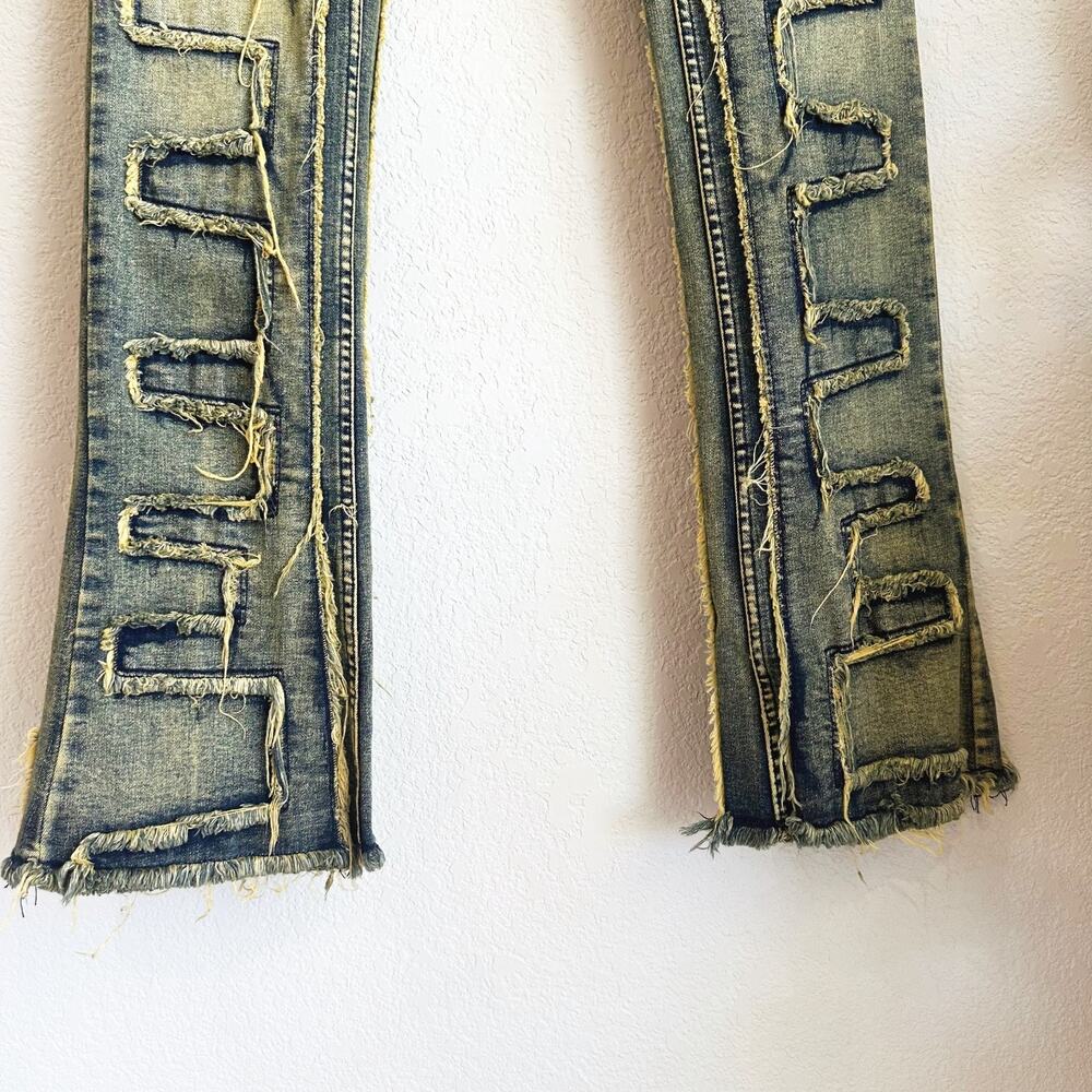Rockstar Original Slim Stacked Flare Stretch Jeans 30X34 Y2K Streetwear Grunge - Picture 3 of 13